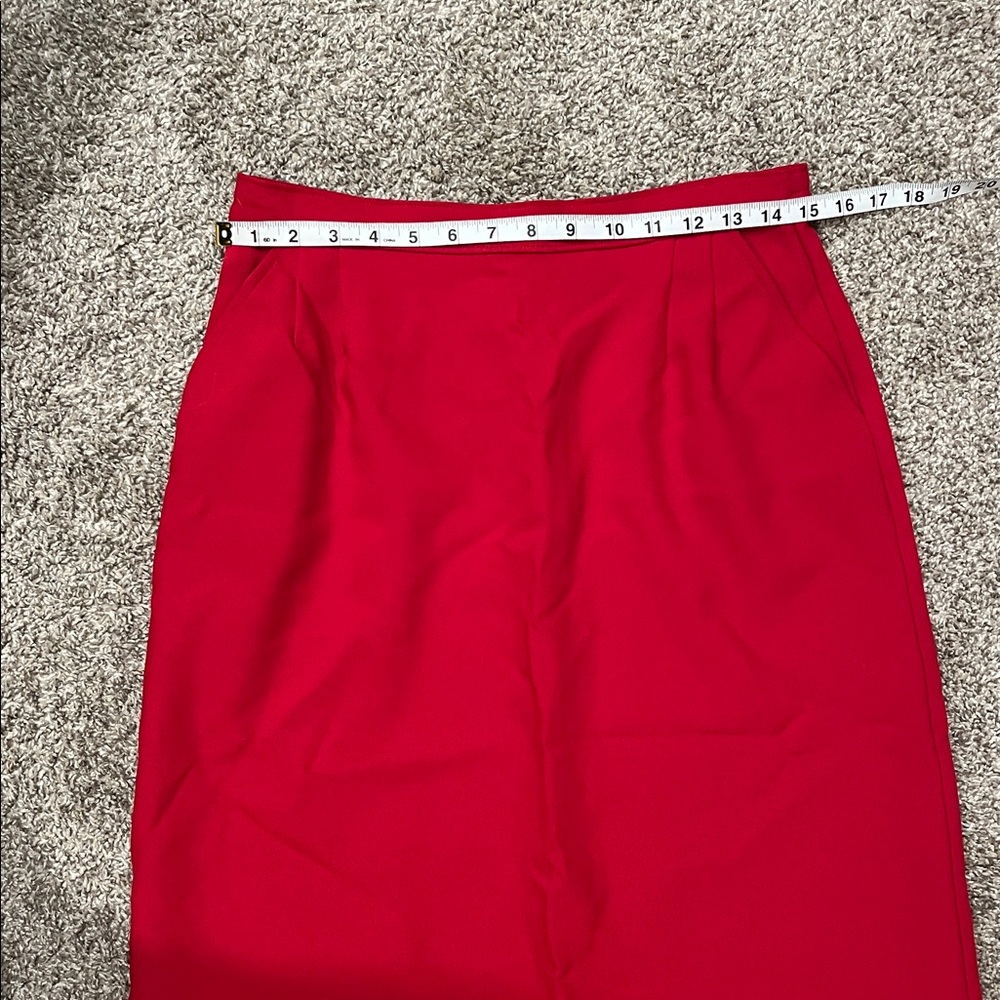 Vintage Red Pencil Skirt with Pockets Made in USA Size 12 - Picture 8 of 10